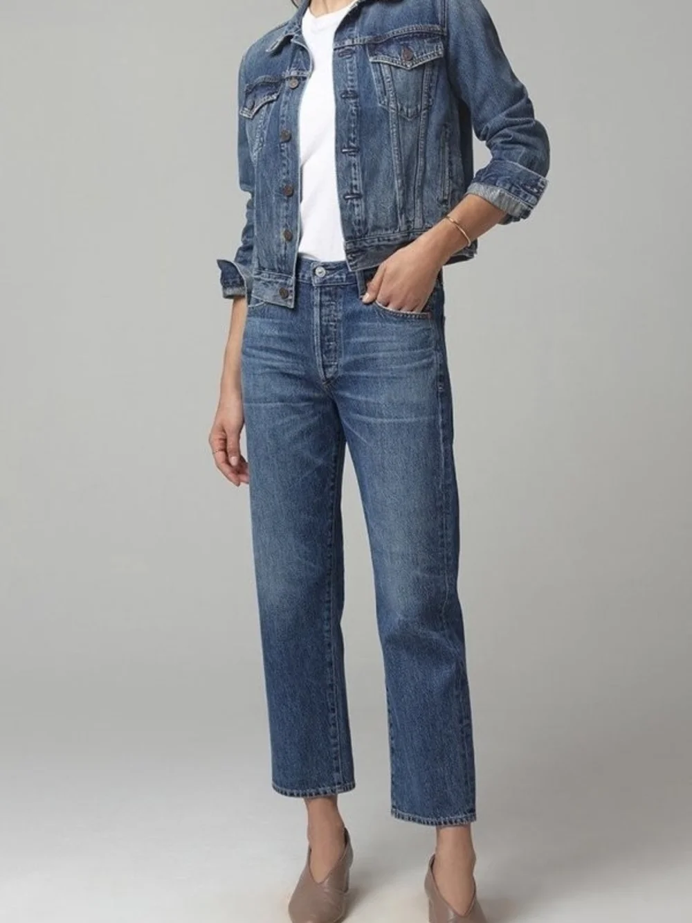 citizens of humanity NWOT emery high rise relaxed crop blue rose